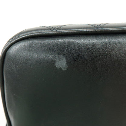 Chanel Vanity Leather, Black, Leather, Handbag