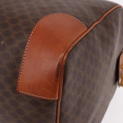 Celine Vintage Duffle Macadam Coated Canvas, Brown, Canvas, Handbag