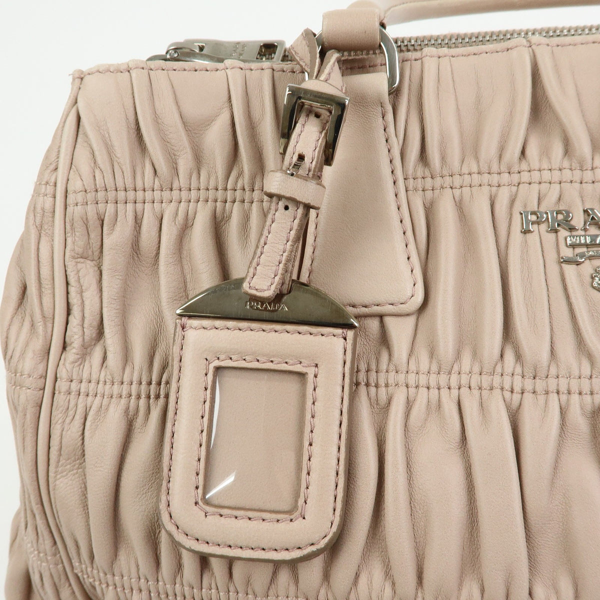 Prada Gaufre Nappa Leather, Beige, Leather, Tote Bag