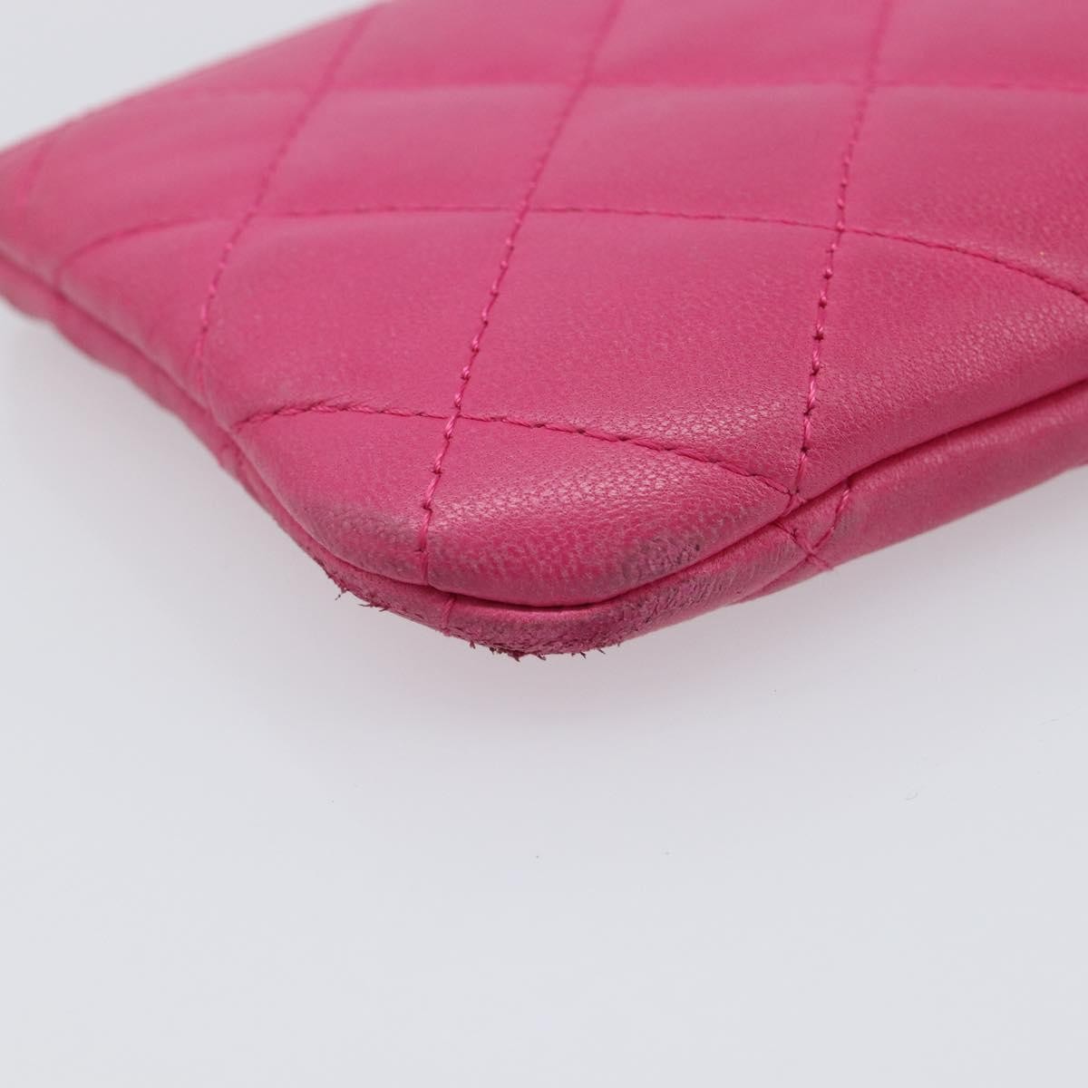 Chanel CC Zip Coin Purse Quilted Lambskin, Pink, Leather, Wallet