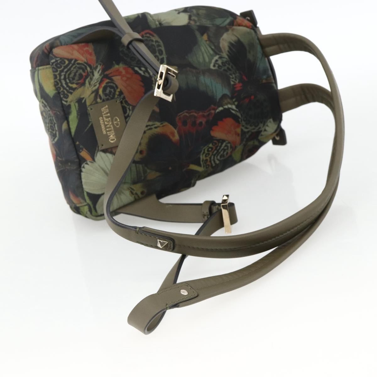 Valentino Garavani Backpack Denim with Butterfly Applique, Khaki, Nylon, Backpack