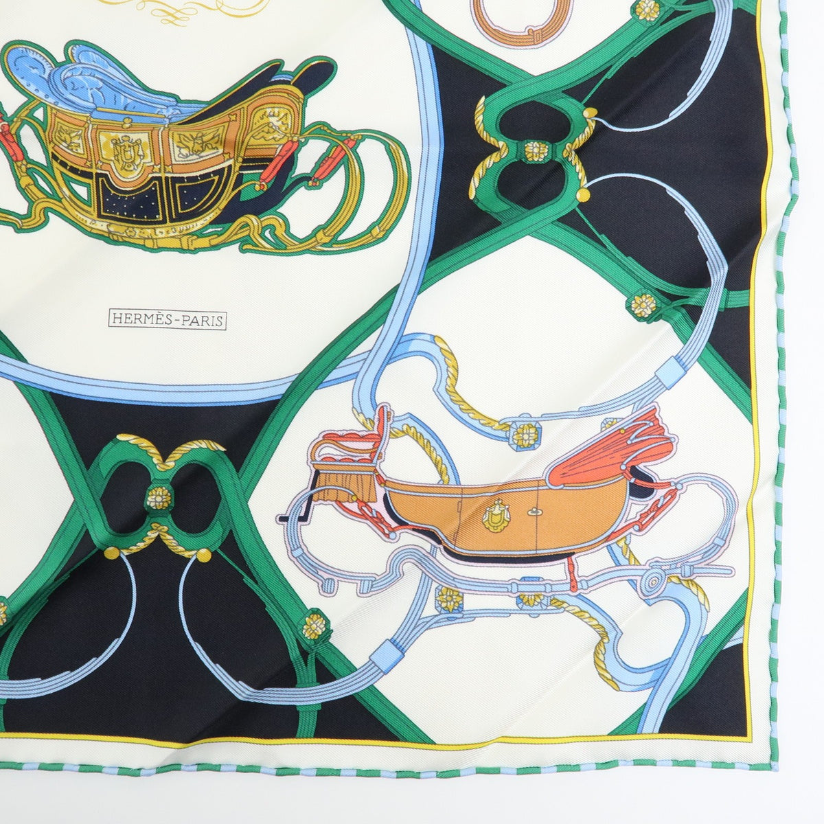 Hermes Carré 42 Silk, Blue, Silk, Scarf