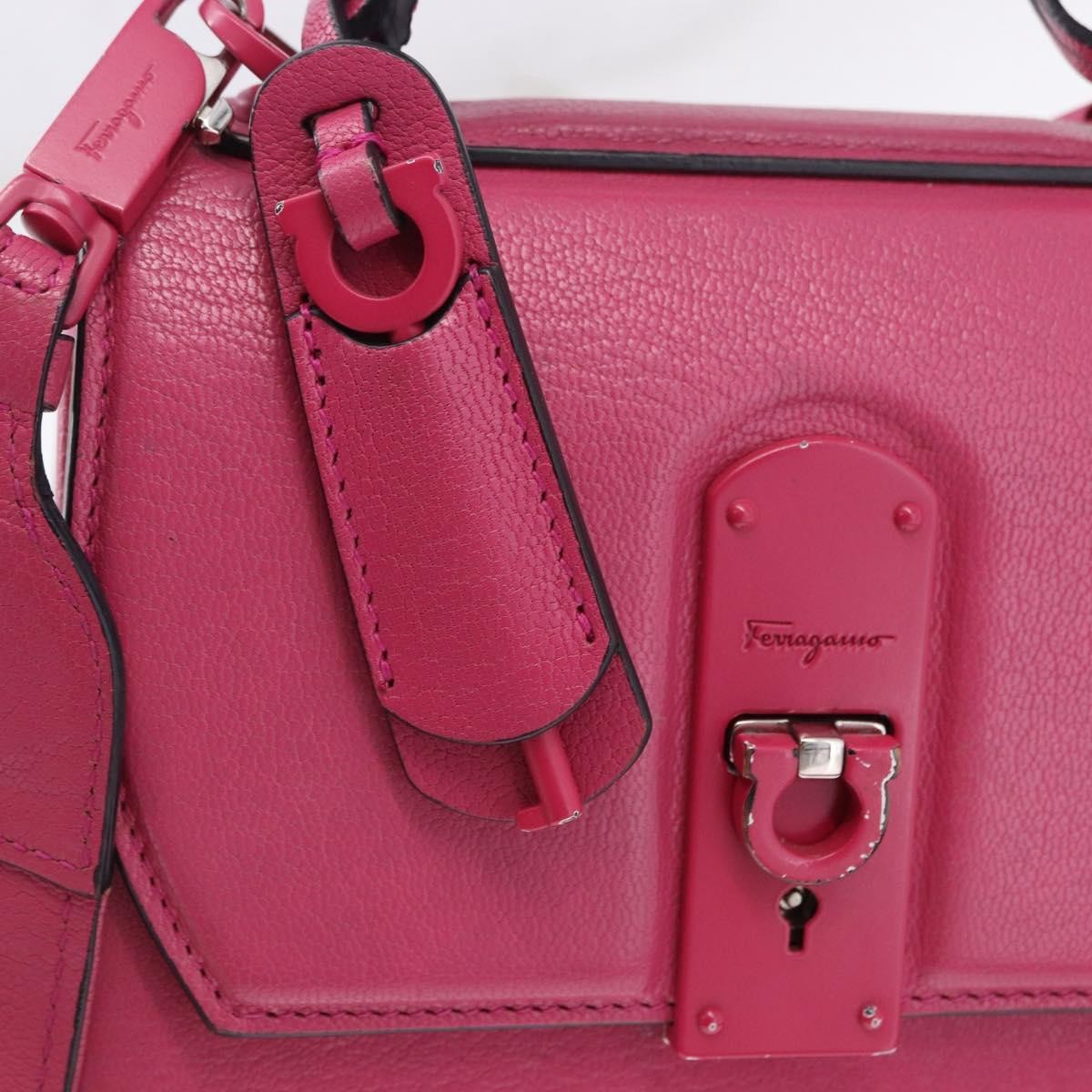 Salvatore Ferragamo Boxyz Top Handle Leather, Pink, Leather, Handbag