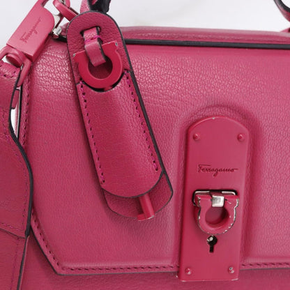 Salvatore Ferragamo Boxyz Top Handle Leather, Pink, Leather, Handbag
