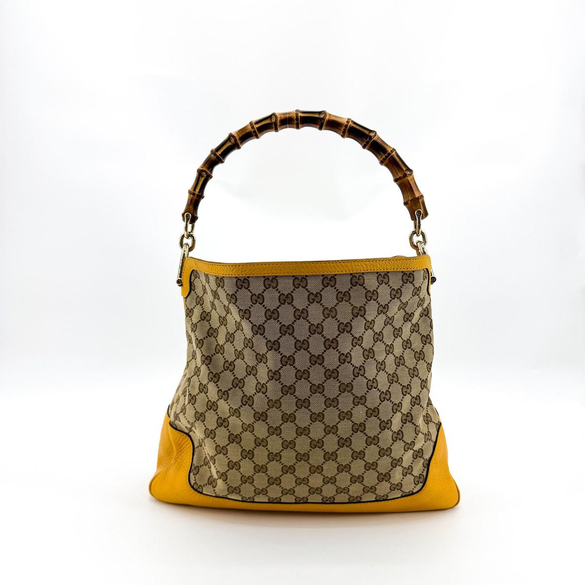 Gucci Diana Bamboo GG Canvas, Brown, Canvas, Shoulder Bag