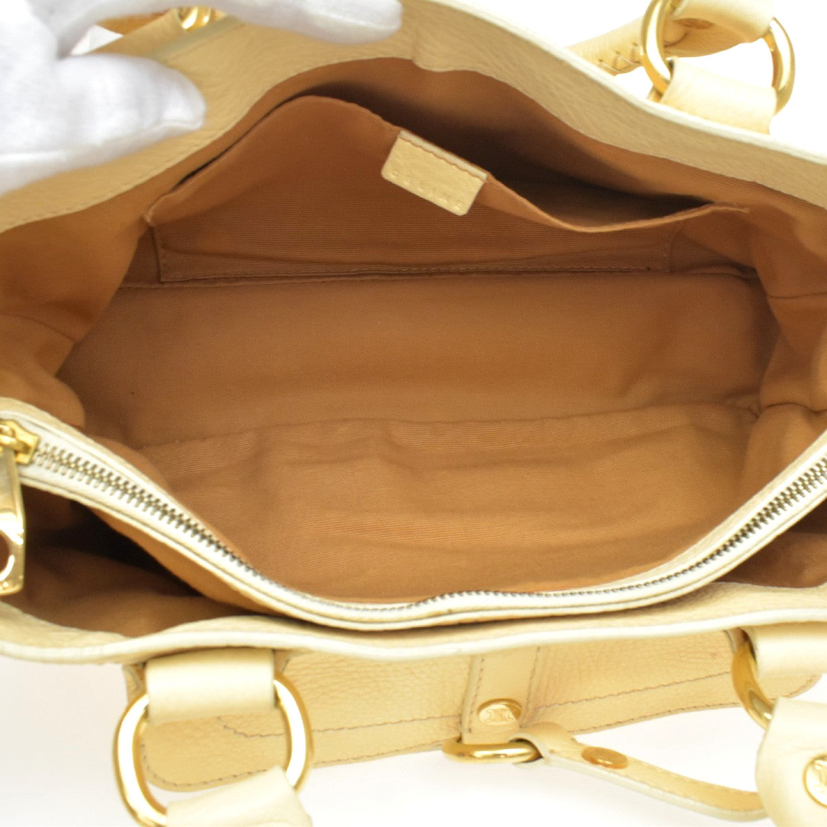 Celine Boogie Satchel Leather, Yellow, Leather, Handbag