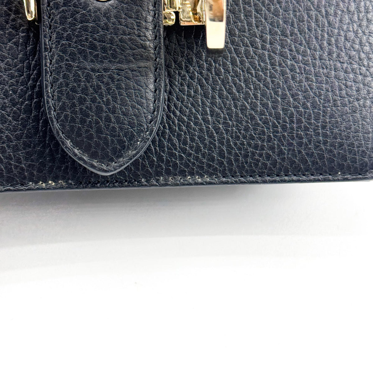 Gucci Interlocking Leather, Black, Leather, Shoulder Bag