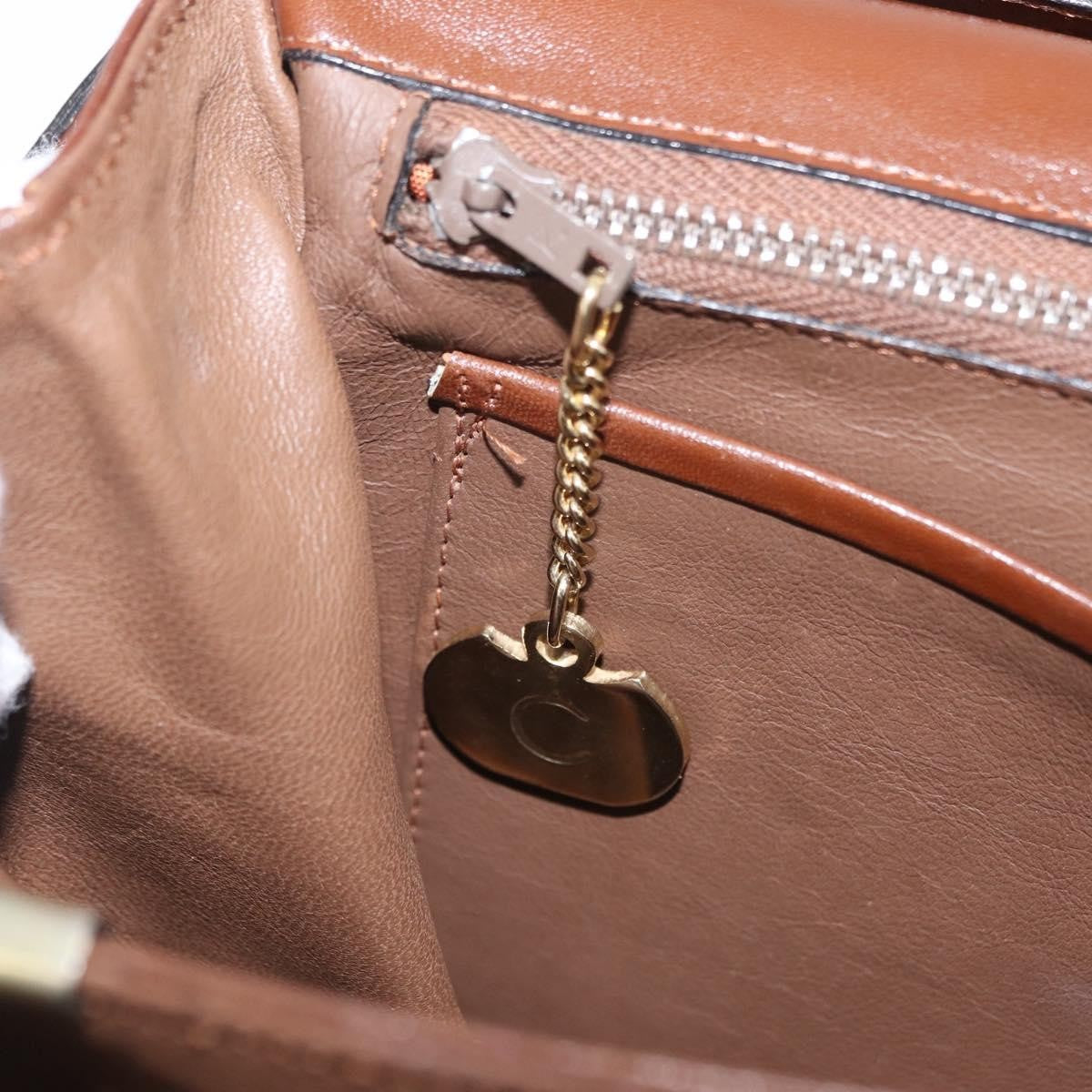Celine Triomphe Leather, Brown, Leather, Shoulder Bag