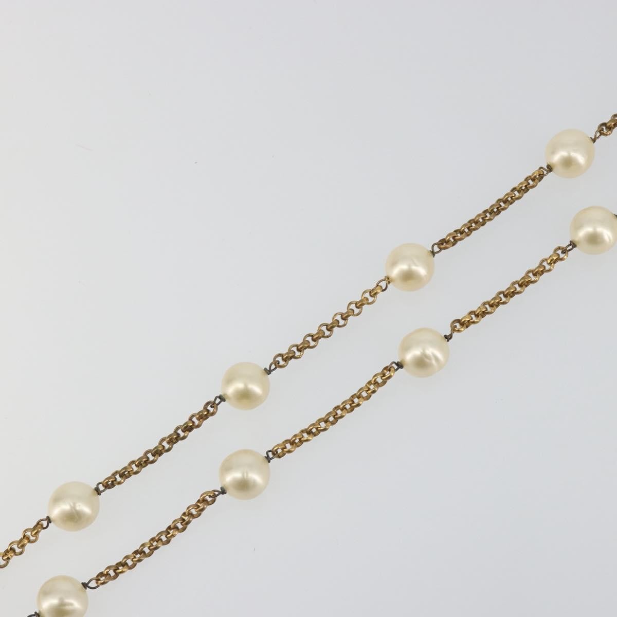 Chanel Pearl Station Metal and Faux Pearl, Gold, Metal, Necklace