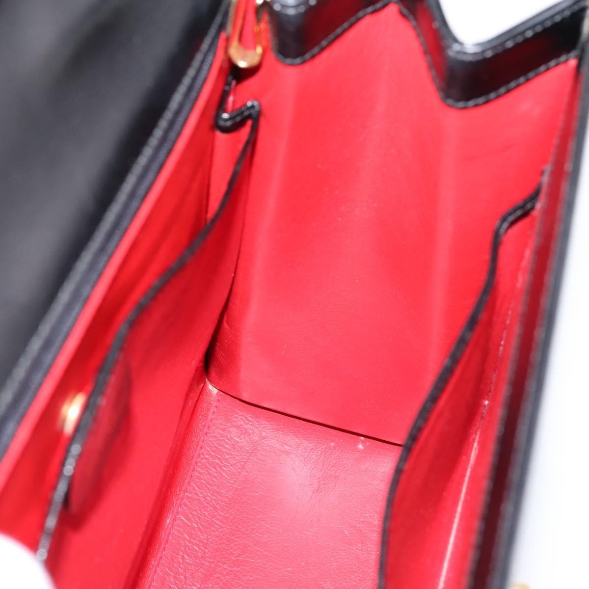 Gucci Vintage Lady Lock Top Handle Leather, Black, Leather, Handbag