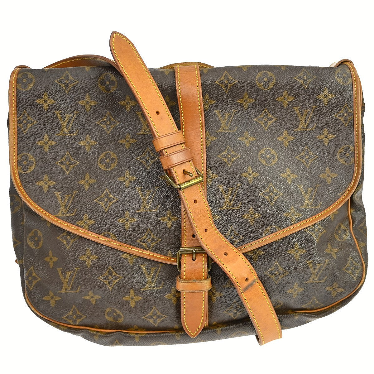 Louis Vuitton Saumur Monogram, Brown, Canvas, Shoulder Bag