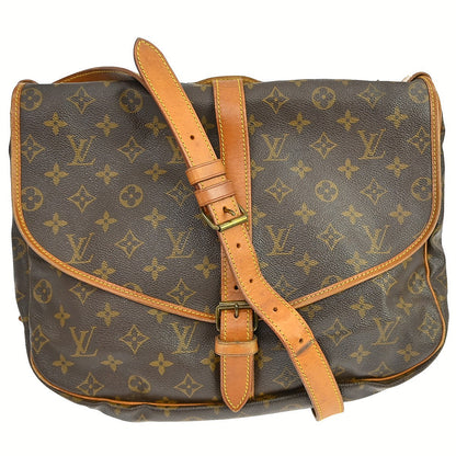 Louis Vuitton Saumur Monogram, Brown, Canvas, Shoulder Bag
