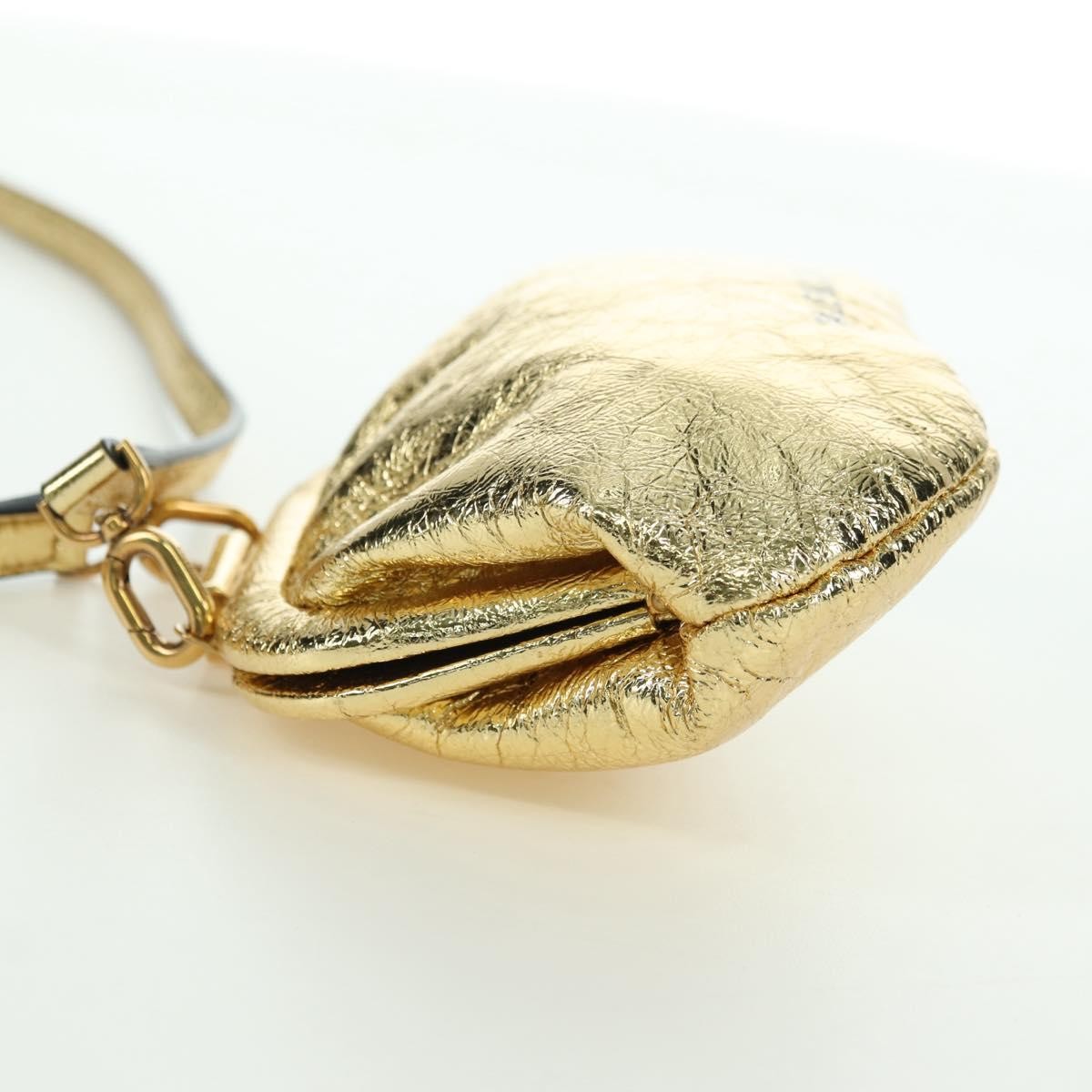 Balenciaga Cloud Clutch Leather, Gold, Leather, Clutch