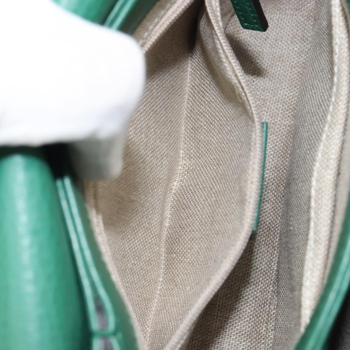 Gucci Interlocking Chain Leather, Green, Leather, Shoulder Bag