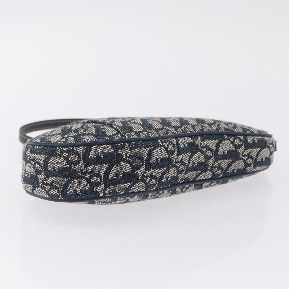 Christian Dior Vintage Saddle Bag Canvas, Navy, Canvas, Clutch