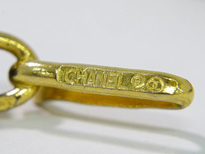 Chanel Vintage Logo Chain Belt Metal and Leather, Gold, Gold Plated, Belt