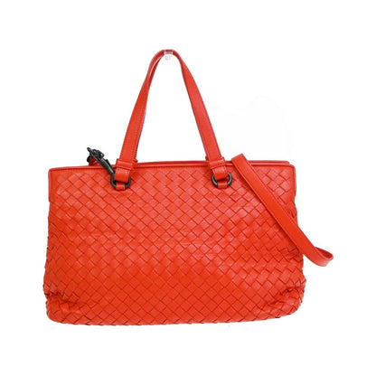 Bottega Veneta 2-Pocket Convertible Tote Intrecciato Nappa, Red, Leather, Tote Bag