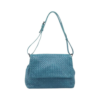 Bottega Veneta Adjustable Flap Intrecciato Nappa, Blue, Leather, Shoulder Bag