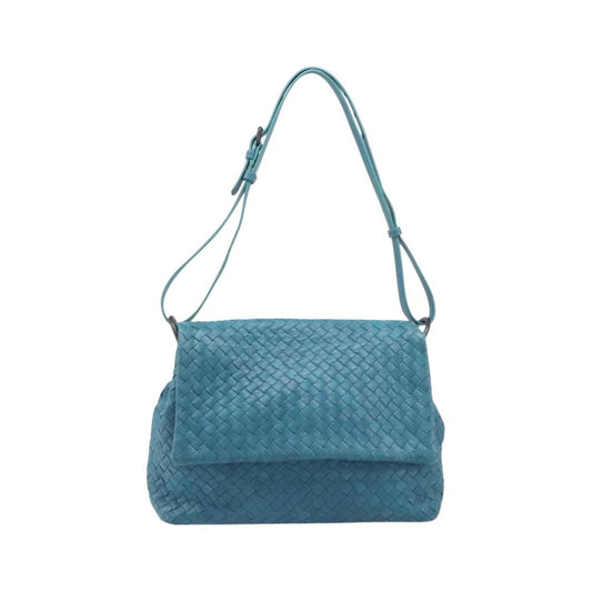 Bottega Veneta Adjustable Flap Intrecciato Nappa, Blue, Leather, Shoulder Bag