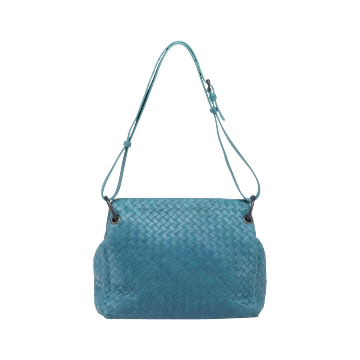 Bottega Veneta Adjustable Flap Intrecciato Nappa, Blue, Leather, Shoulder Bag