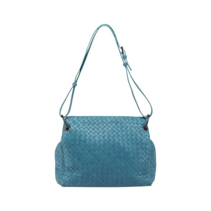 Bottega Veneta Adjustable Flap Intrecciato Nappa, Blue, Leather, Shoulder Bag