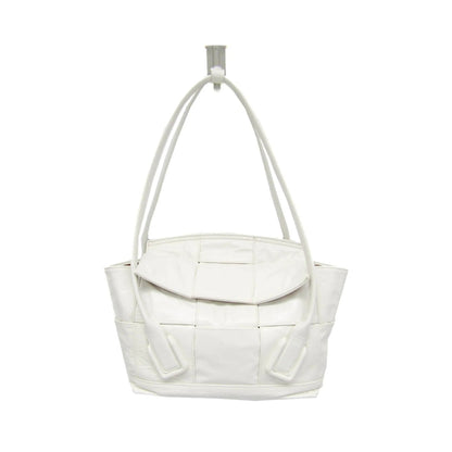 Bottega Veneta Arco Maxi Intrecciato Leather, White, Leather, Handbag