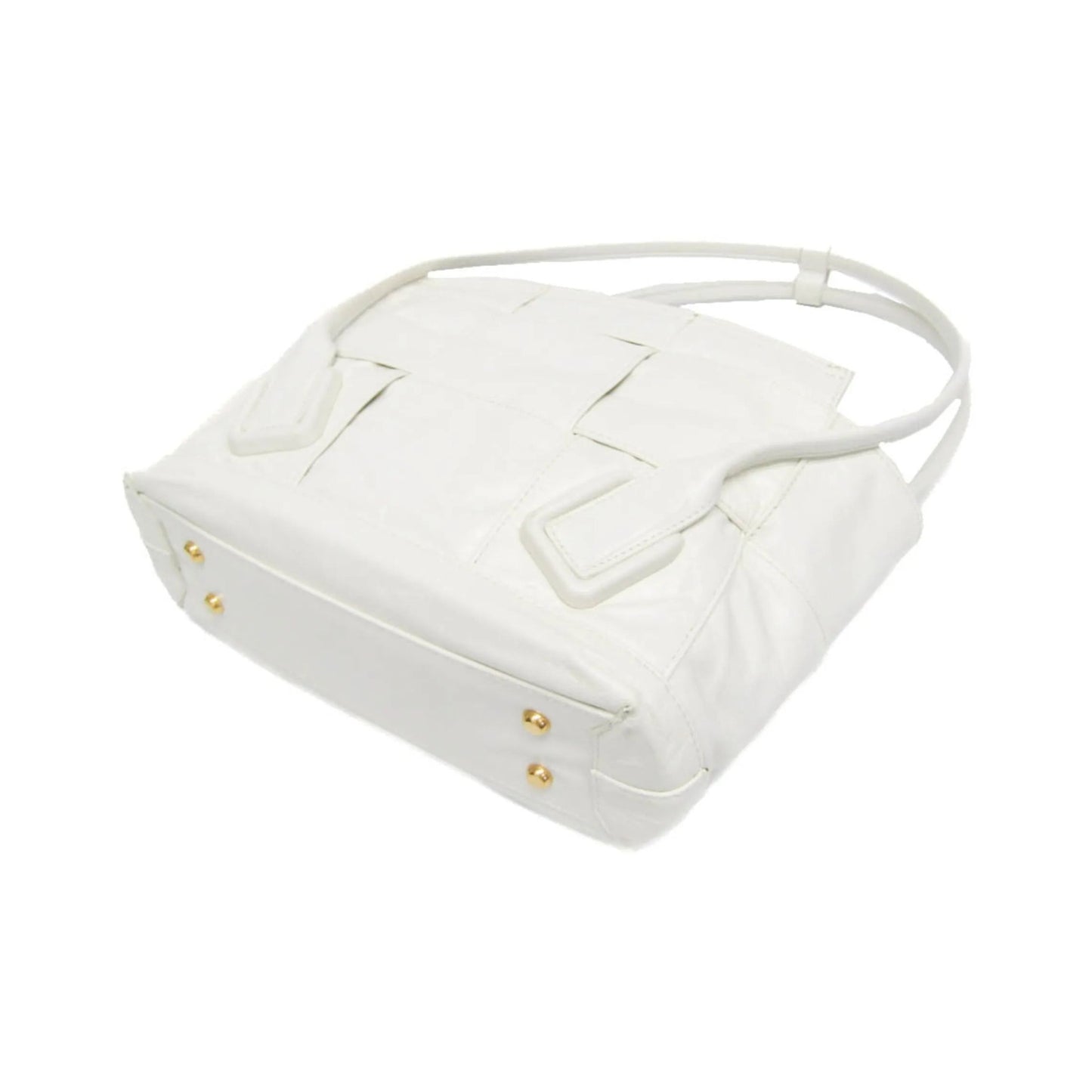 Bottega Veneta Arco Maxi Intrecciato Leather, White, Leather, Handbag