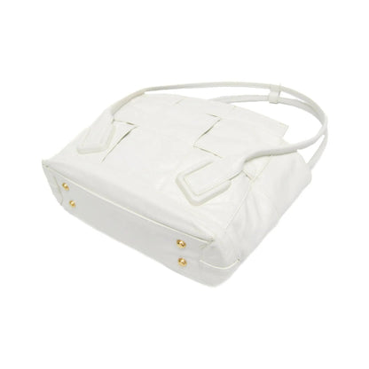 Bottega Veneta Arco Maxi Intrecciato Leather, White, Leather, Handbag