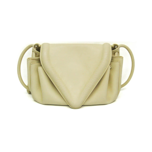 Bottega Veneta Beak Leather, Beige, Leather, Crossbody Bag