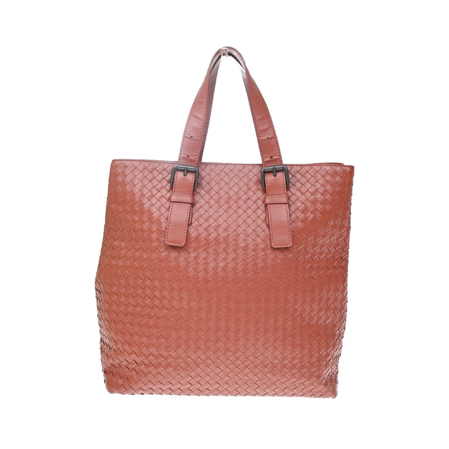Bottega Veneta Belted Tote Intrecciato Nappa, Red, Leather, Tote Bag