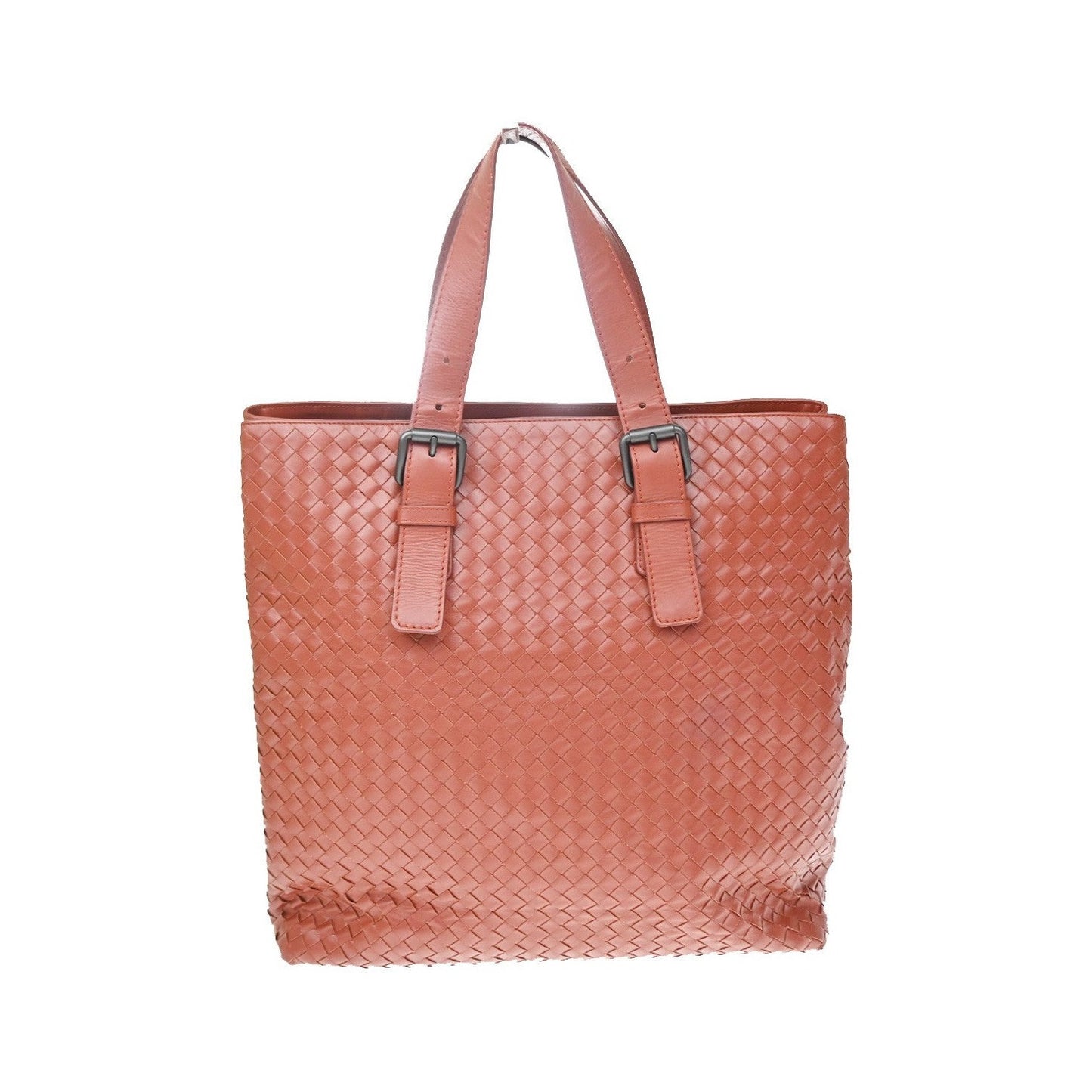Bottega Veneta Belted Tote Intrecciato Nappa, Red, Leather, Tote Bag