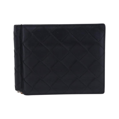 Bottega Veneta Bifold Card Holder Intercciato Leather, Navy, Leather, Card Holder