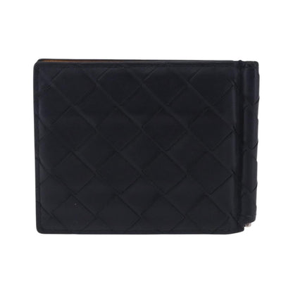 Bottega Veneta Bifold Card Holder Intercciato Leather, Navy, Leather, Card Holder