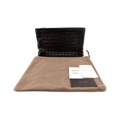 Bottega Veneta Braided Intrecciato Leather and Metal, Brown, Leather, Bracelet