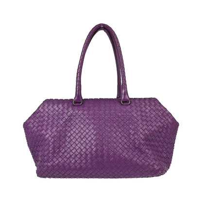 Bottega Veneta Brick Intrecciato Nappa, Purple, Leather, Tote Bag