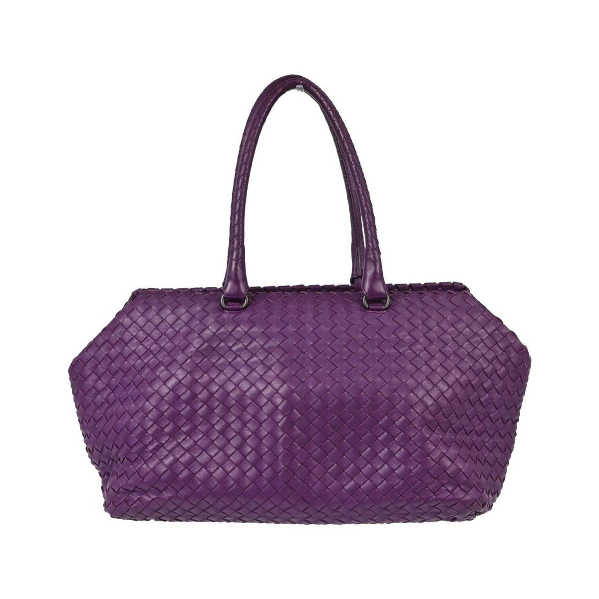 Bottega Veneta Brick Intrecciato Nappa, Purple, Leather, Tote Bag