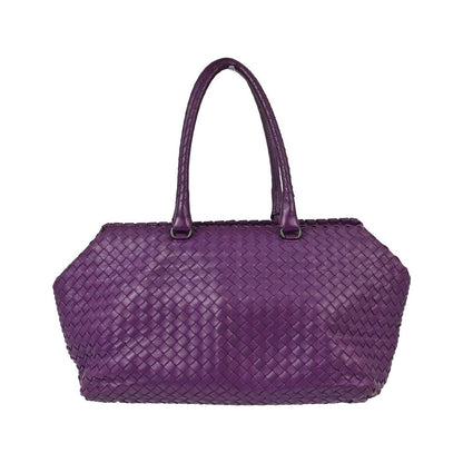 Bottega Veneta Brick Intrecciato Nappa, Purple, Leather, Tote Bag