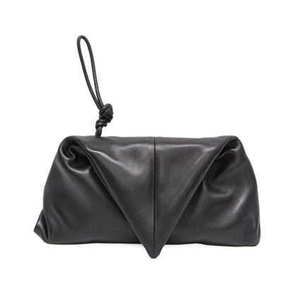 Bottega Veneta BV Trine Fold Clutch Leather, Black, Leather, Clutch