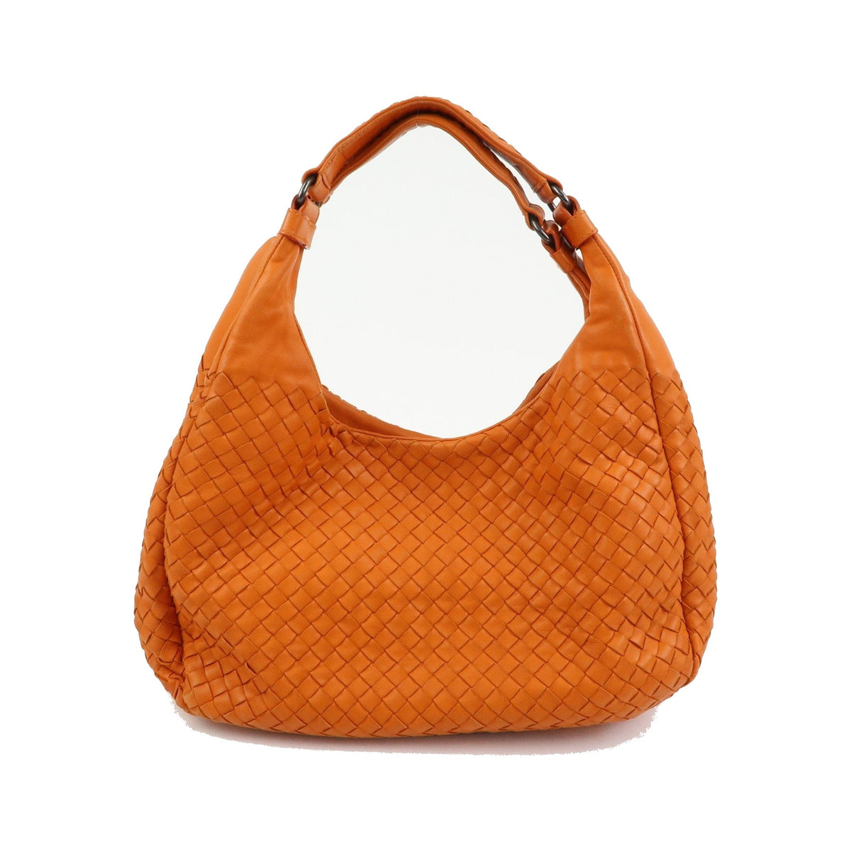 Bottega Veneta Campana Hobo Intrecciato Nappa, Orange, Leather, Shoulder Bag