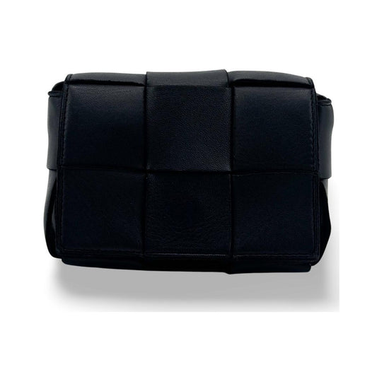 Bottega Veneta Candy Cassette Maxi Intrecciato Leather, Black, Leather, Crossbody Bag