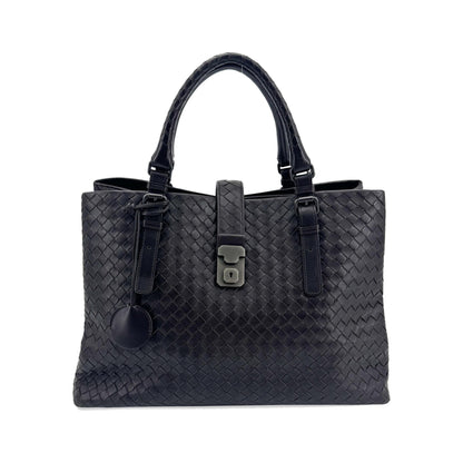 Bottega Veneta Capri Intrecciato Nappa, Black, Leather, Tote Bag
