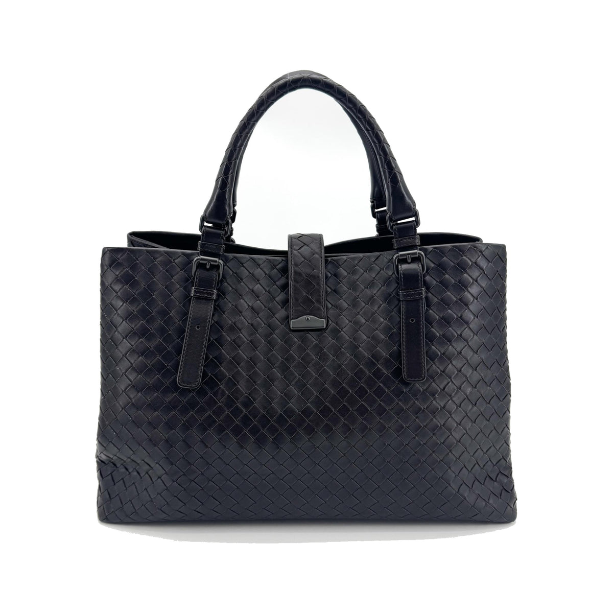 Bottega Veneta Capri Intrecciato Nappa, Black, Leather, Tote Bag