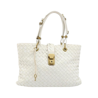 Bottega Veneta Capri Tote Intrecciato Nappa, White, Leather, Tote Bag