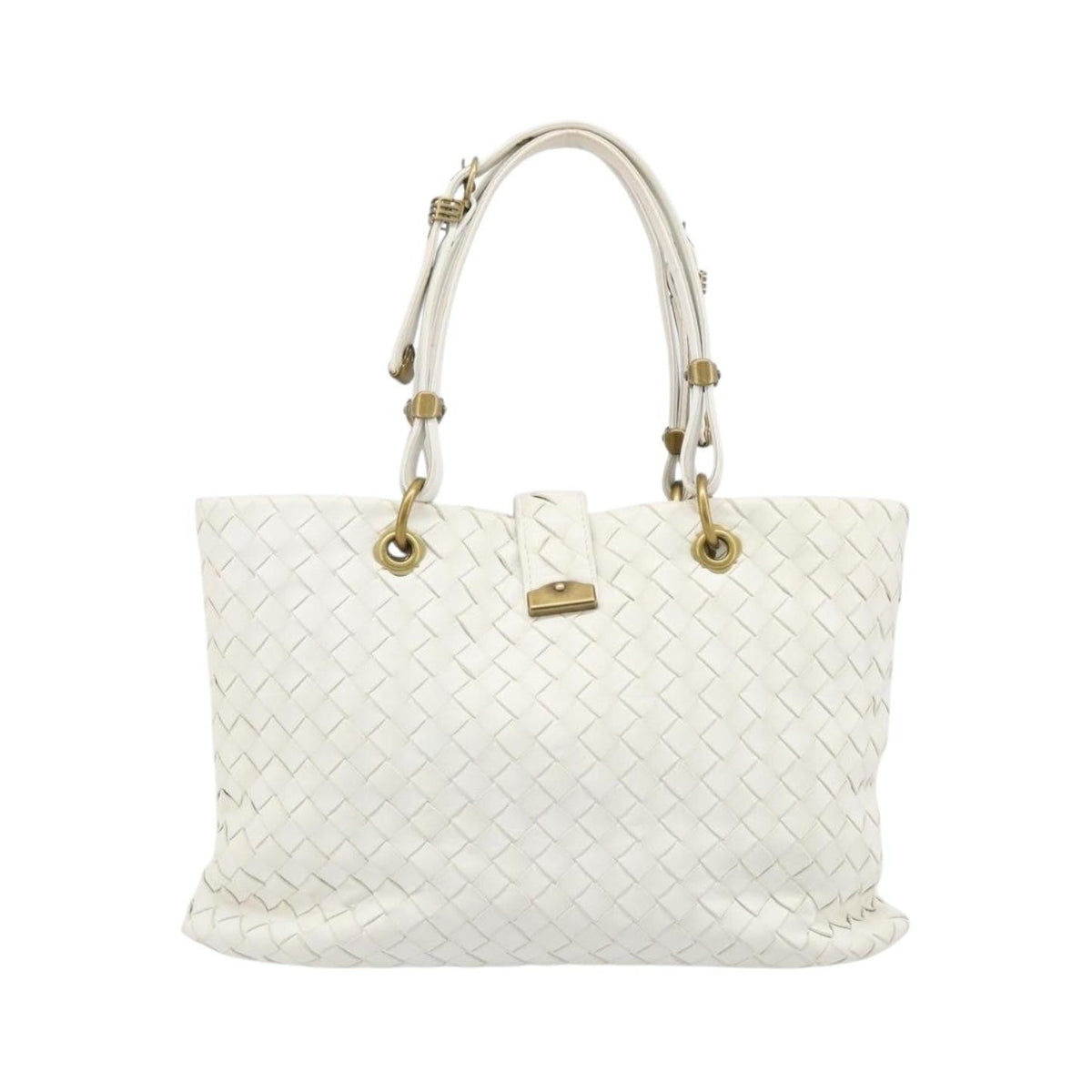Bottega Veneta Capri Tote Intrecciato Nappa, White, Leather, Tote Bag