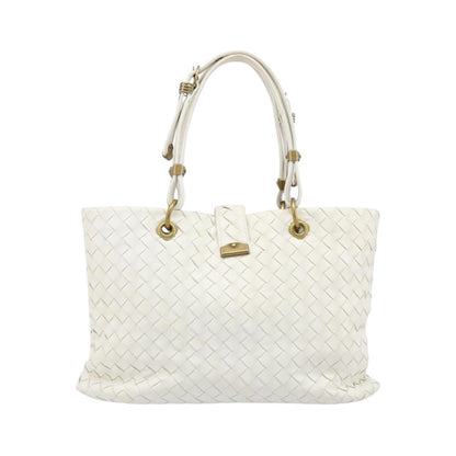 Bottega Veneta Capri Tote Intrecciato Nappa, White, Leather, Tote Bag
