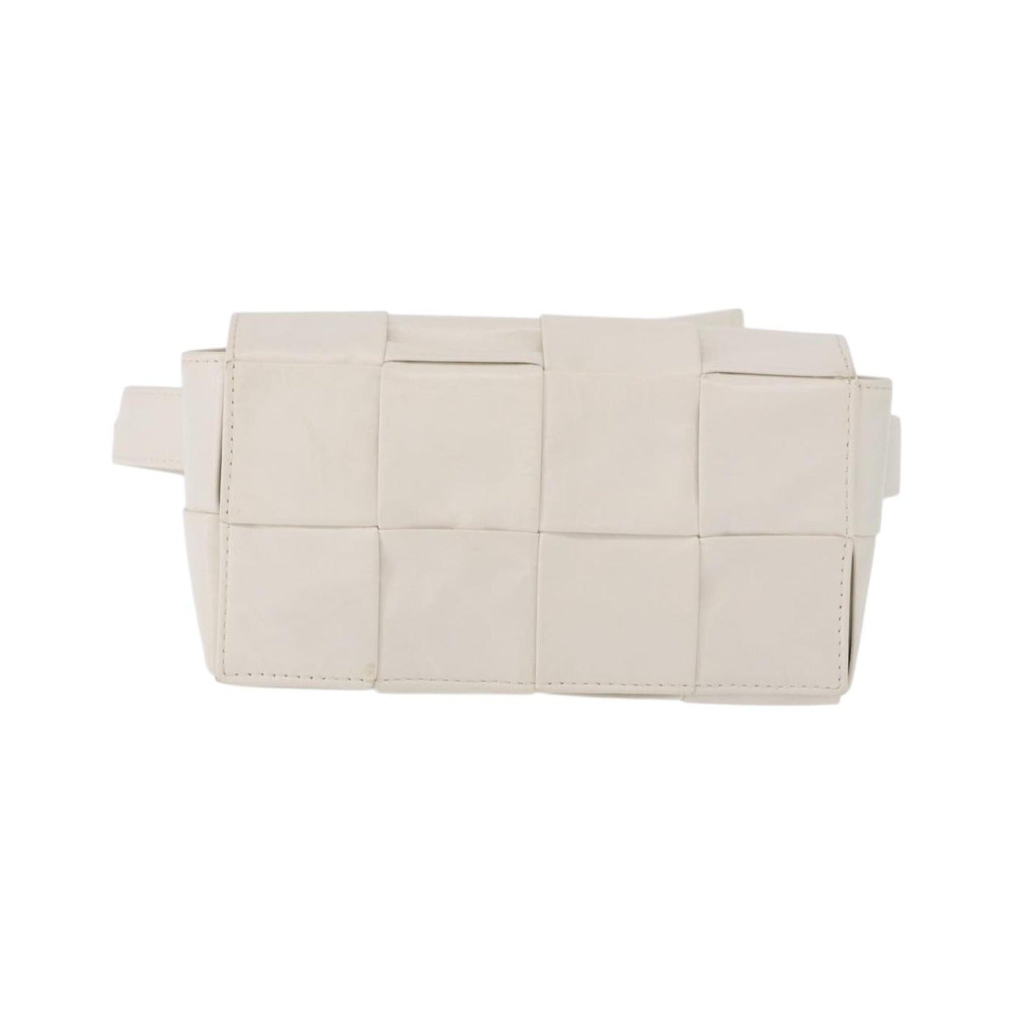Bottega Veneta Cassette Belt Maxi Intrecciato Leather, White, Leather, Clutch