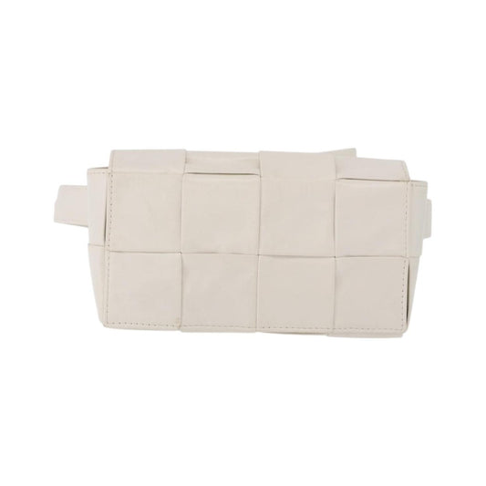 Bottega Veneta Cassette Belt Maxi Intrecciato Leather, White, Leather, Clutch