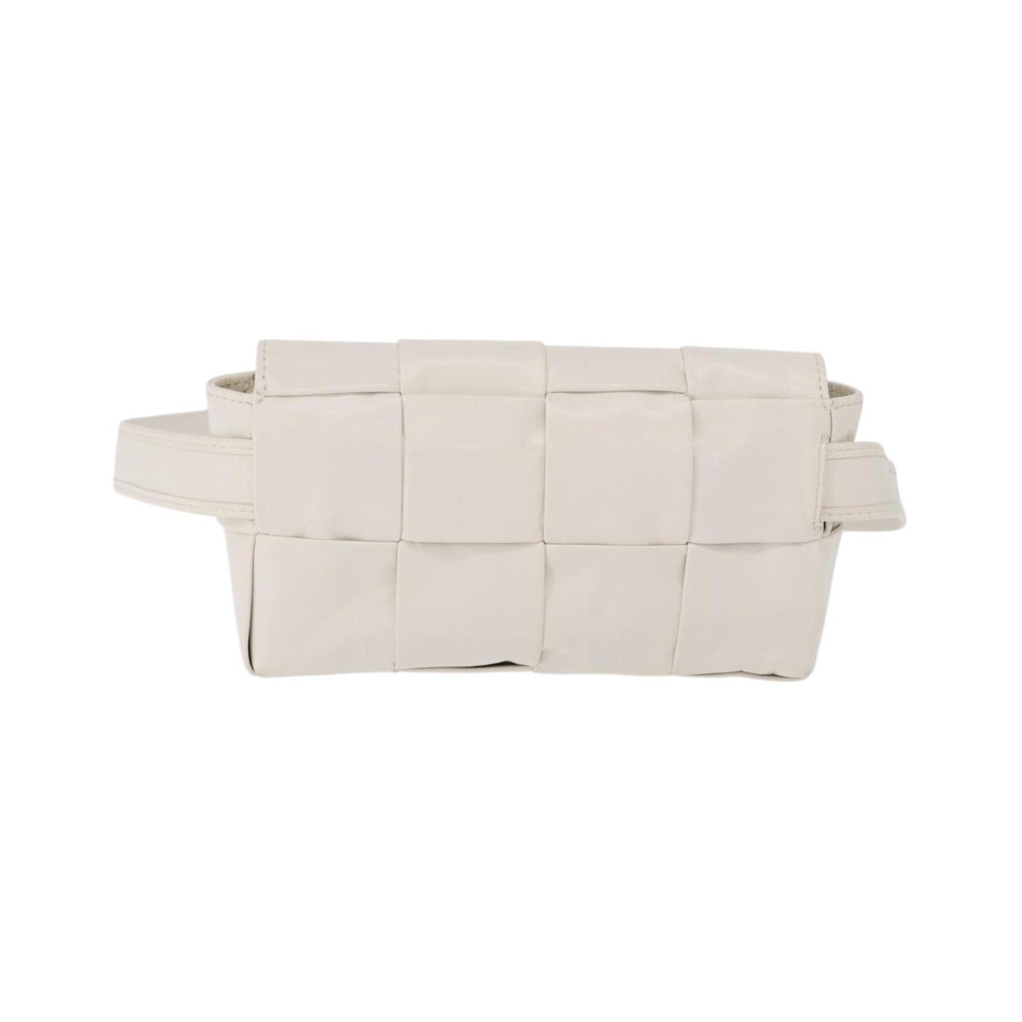 Bottega Veneta Cassette Belt Maxi Intrecciato Leather, White, Leather, Clutch