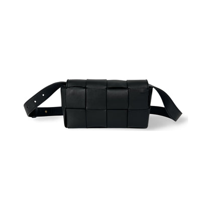 Bottega Veneta Cassette Belt Maxi Intrecciato Leather, Black, Leather, Clutch