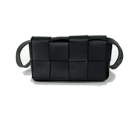 Bottega Veneta Cassette Belt Maxi Intrecciato Leather, Black, Leather, Clutch